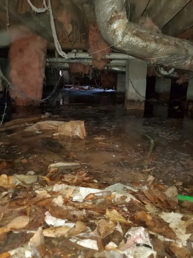 Crawl space flood assessment for Commercial Water Damage Restoration in Hickam Housing
